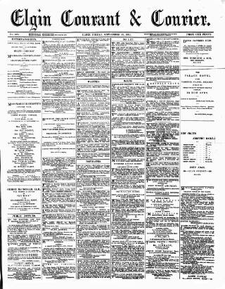 cover page of Elgin Courant and Morayshire Advertiser published on September 18, 1891
