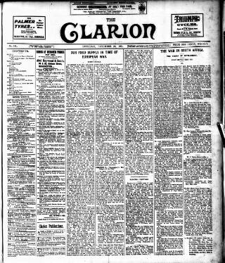 cover page of Clarion published on November 30, 1901