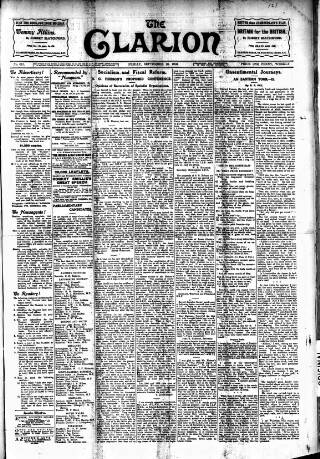 cover page of Clarion published on September 18, 1903