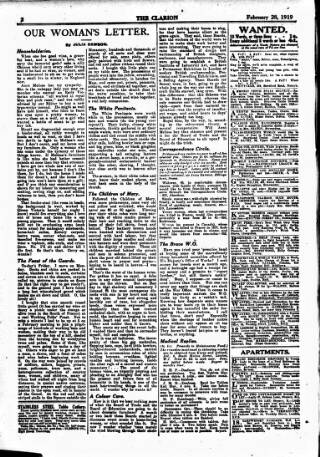 cover page of Clarion published on February 28, 1919
