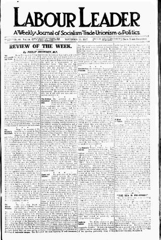 cover page of Labour Leader published on November 15, 1917