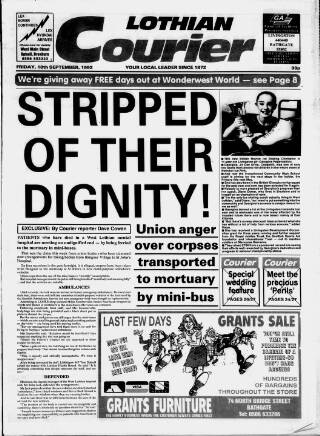 cover page of West Lothian Courier published on September 18, 1992