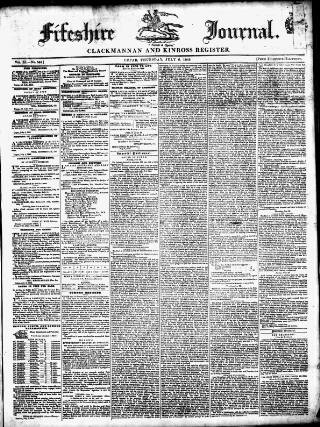cover page of Fifeshire Journal published on July 6, 1843