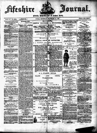 cover page of Fifeshire Journal published on November 15, 1888