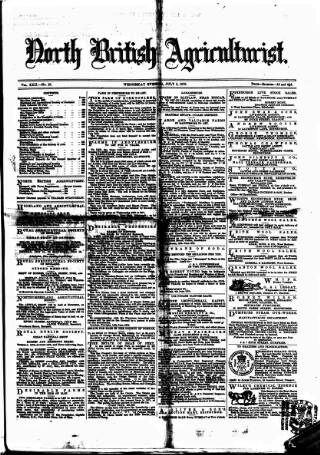 cover page of North British Agriculturist published on July 6, 1870