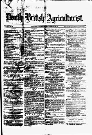 cover page of North British Agriculturist published on December 30, 1874