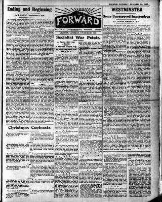 cover page of Forward (Glasgow) published on December 30, 1922
