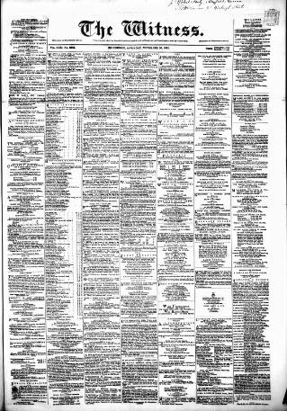 cover page of Witness (Edinburgh) published on November 30, 1861