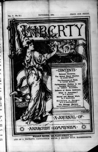 cover page of Liberty published on November 1, 1894