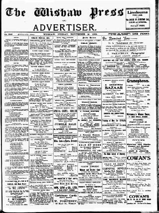 cover page of Wishaw Press published on November 30, 1928