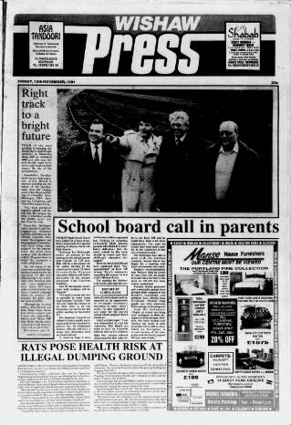 cover page of Wishaw Press published on November 15, 1991