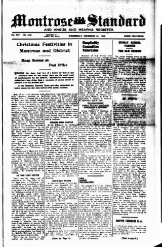 cover page of Montrose Standard published on December 30, 1942