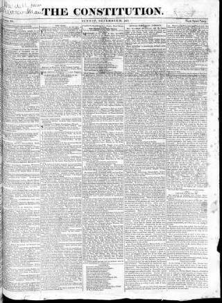 cover page of Constitution (London) published on December 30, 1821
