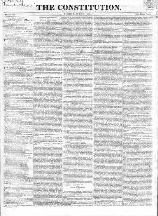 cover page of Constitution (London) published on July 21, 1822