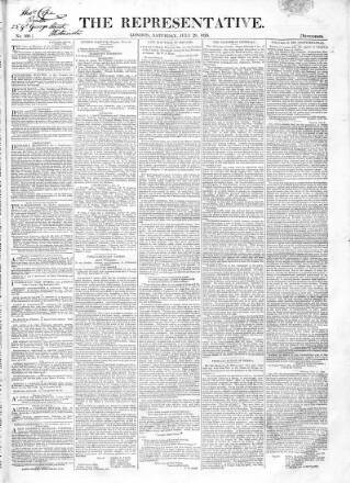 cover page of Representative 1826 published on July 29, 1826