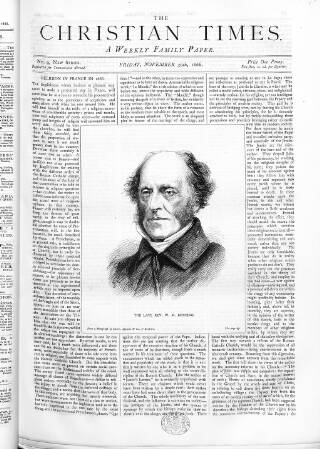 cover page of Christian Times published on November 30, 1866