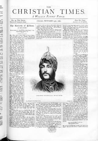 cover page of Christian Times published on November 15, 1867