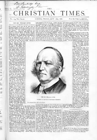cover page of Christian Times published on September 18, 1868