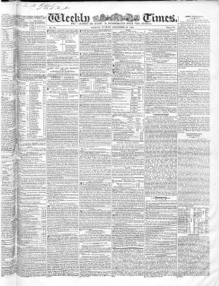 cover page of Weekly Times (London) published on December 30, 1827
