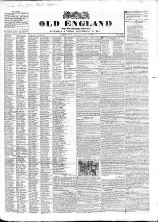 cover page of Old England published on September 18, 1841