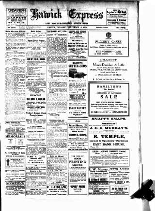 cover page of Hawick Express published on September 18, 1930