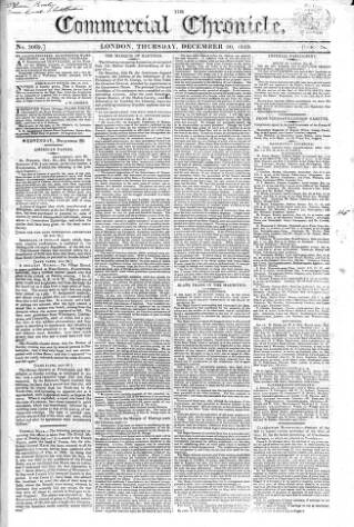 cover page of Commercial Chronicle (London) published on December 30, 1819
