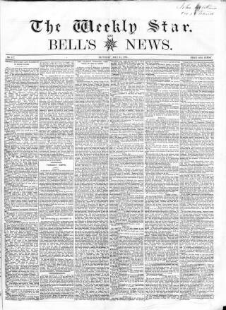cover page of Weekly Star and Bell's News published on July 11, 1857
