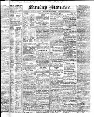 cover page of Johnson's Sunday Monitor published on November 30, 1828