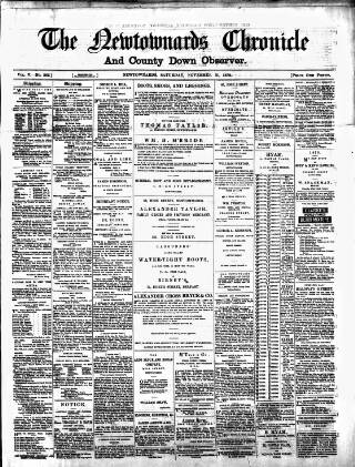 cover page of Newtownards Chronicle & Co. Down Observer published on November 30, 1878
