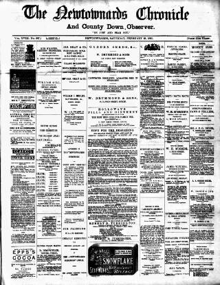cover page of Newtownards Chronicle & Co. Down Observer published on February 28, 1891