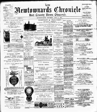 cover page of Newtownards Chronicle & Co. Down Observer published on July 6, 1895