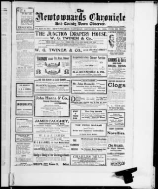 cover page of Newtownards Chronicle & Co. Down Observer published on December 30, 1916