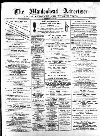 cover page of Maidenhead Advertiser published on July 6, 1881
