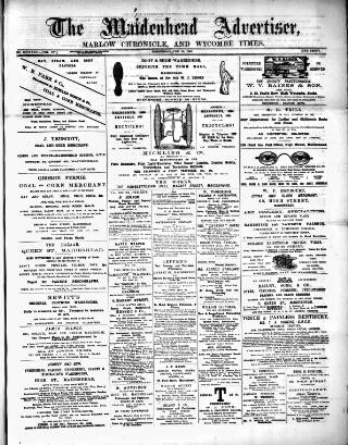cover page of Maidenhead Advertiser published on February 28, 1883