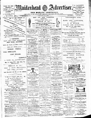 cover page of Maidenhead Advertiser published on December 30, 1885