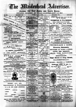 cover page of Maidenhead Advertiser published on November 15, 1899