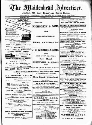 cover page of Maidenhead Advertiser published on September 18, 1907