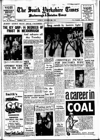 cover page of South Yorkshire Times and Mexborough & Swinton Times published on December 30, 1961