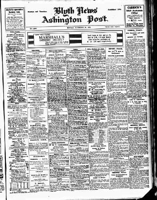 cover page of Blyth News published on November 15, 1926