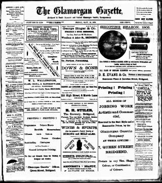 cover page of Glamorgan Gazette published on September 18, 1908