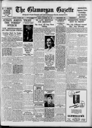 cover page of Glamorgan Gazette published on November 30, 1951