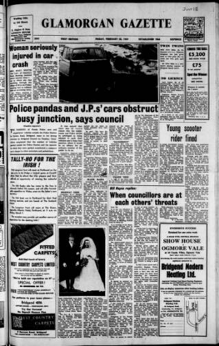cover page of Glamorgan Gazette published on February 28, 1969