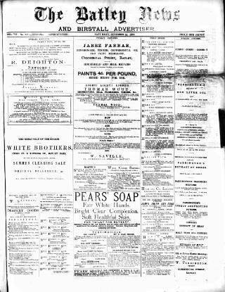 cover page of Batley News published on September 18, 1886