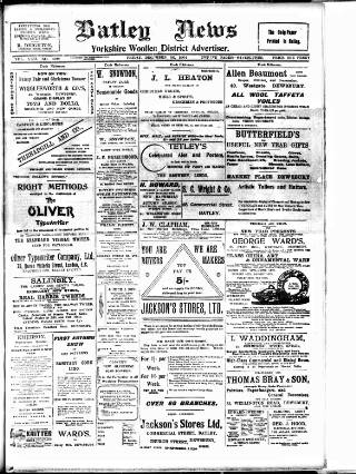 cover page of Batley News published on December 30, 1904
