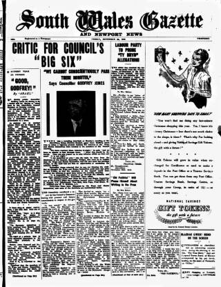 cover page of South Wales Gazette published on November 30, 1945