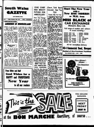 cover page of South Wales Gazette published on December 30, 1966