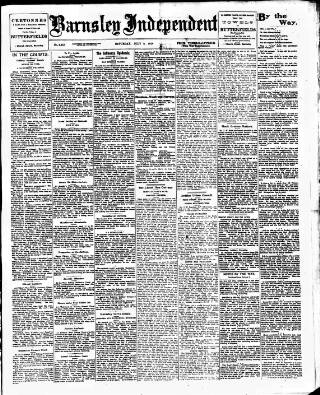 cover page of Barnsley Independent published on July 6, 1918