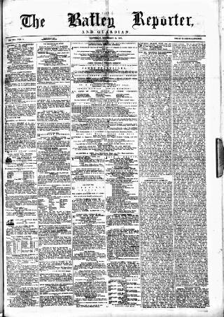 cover page of Batley Reporter and Guardian published on November 15, 1873