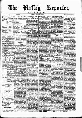 cover page of Batley Reporter and Guardian published on February 28, 1880