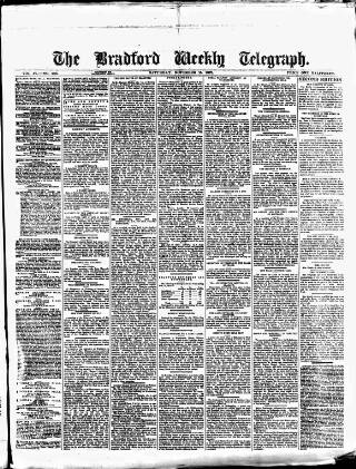 cover page of Bradford Weekly Telegraph published on November 15, 1873